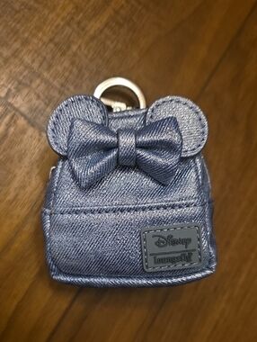 Loungefly Disney Minnie Mouse Blue Denim Mystery Mini Backpack Keychain Charm